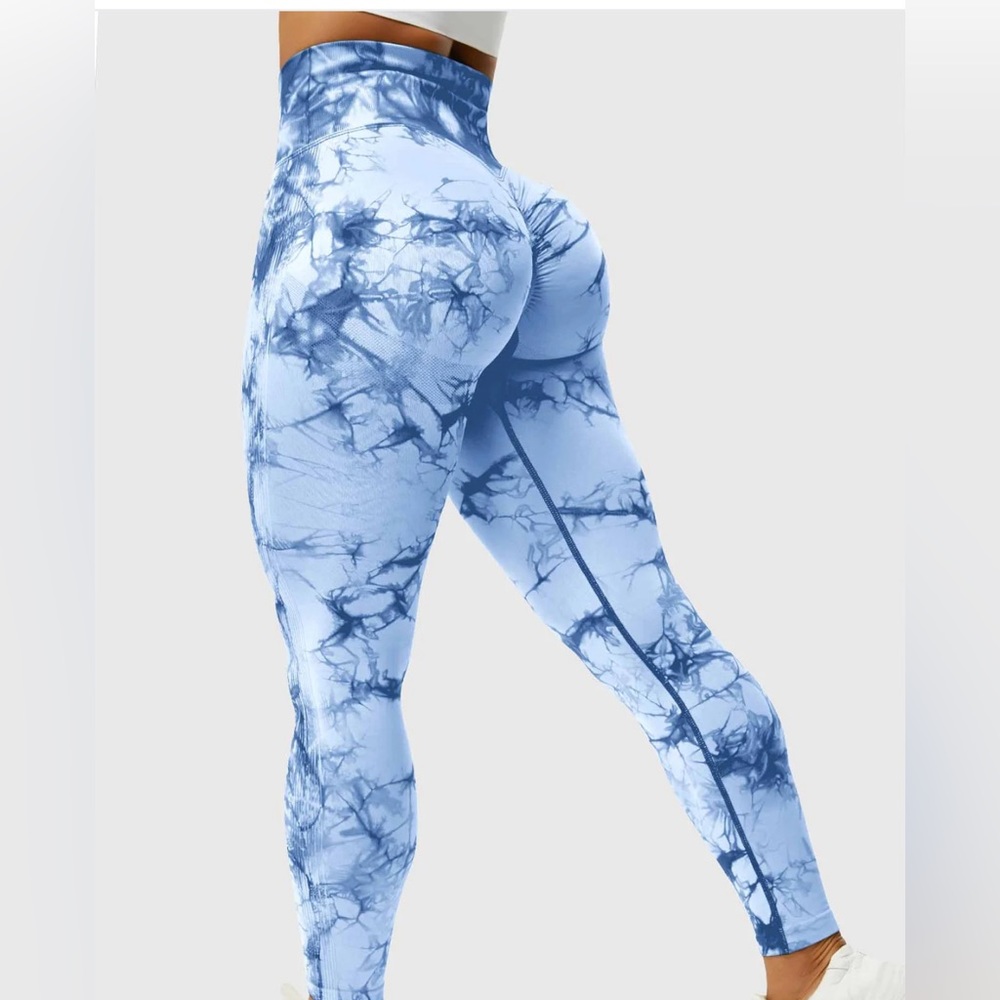 Viral blue tie dye Amazon leggings size S